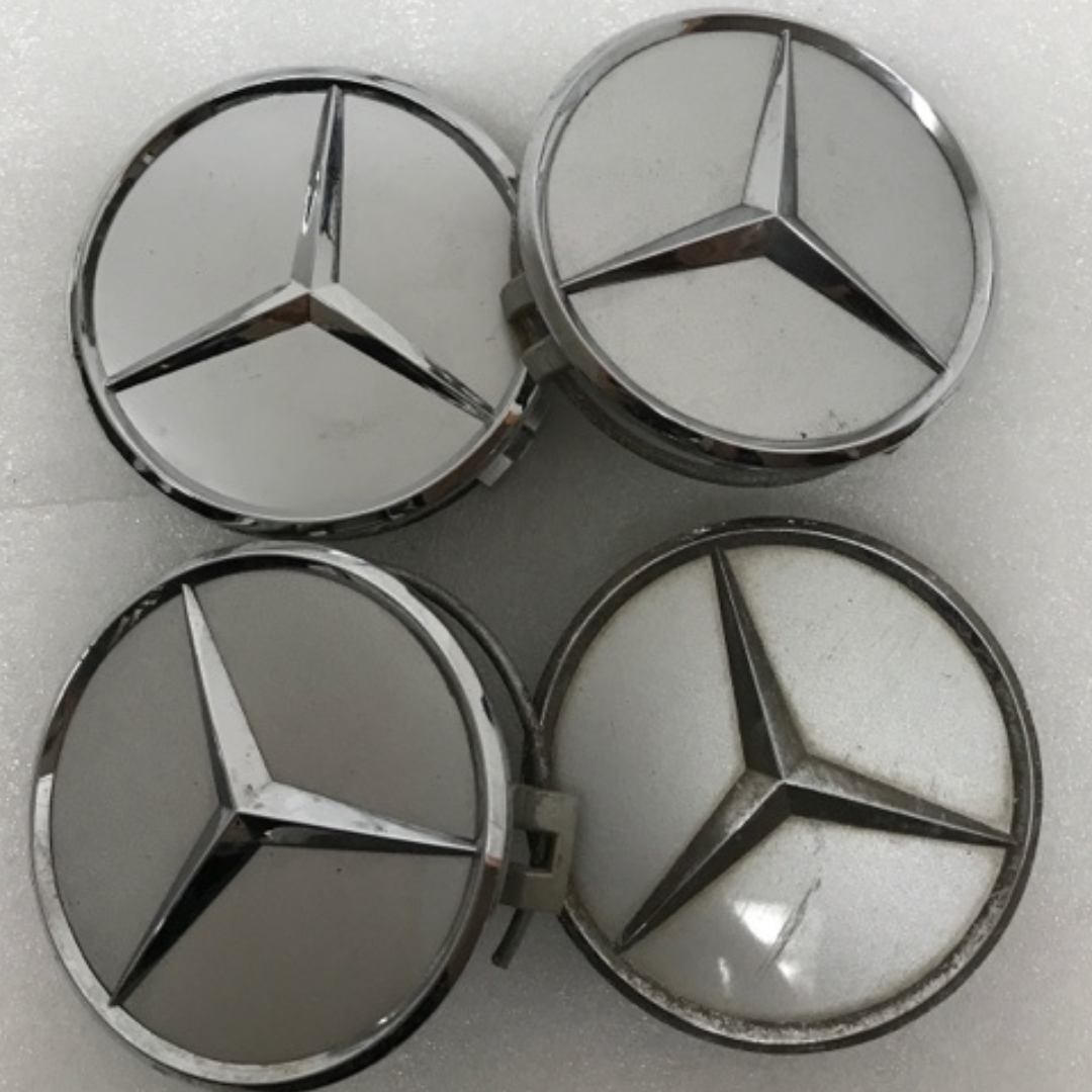 4x for Mercedes-Benz Silver Wheel Center Hub Caps 75mm c20bfc2a