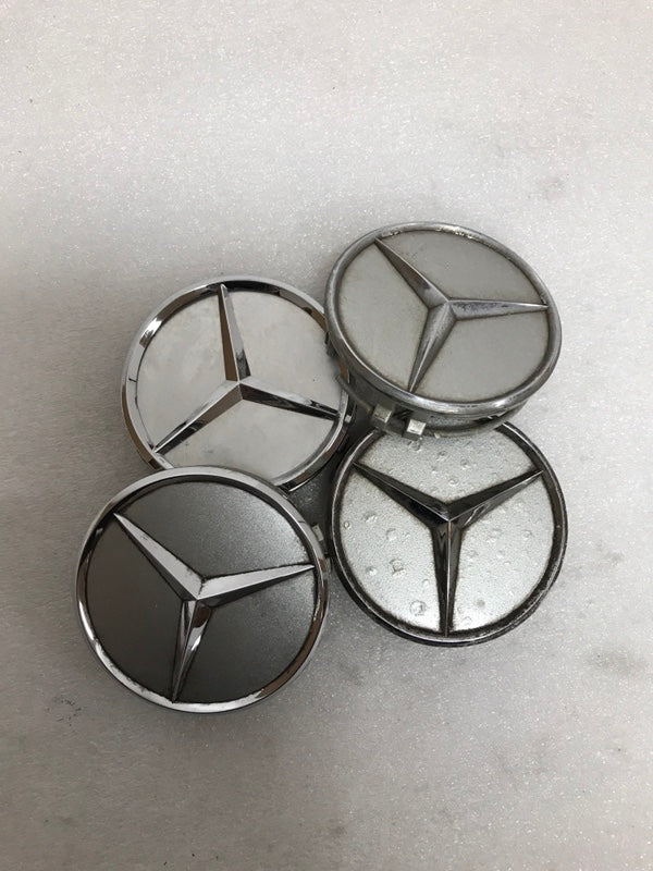 Set of 4 Mercedes-Benz Silver Wheel Center Hub Caps 75mm ac81056c
