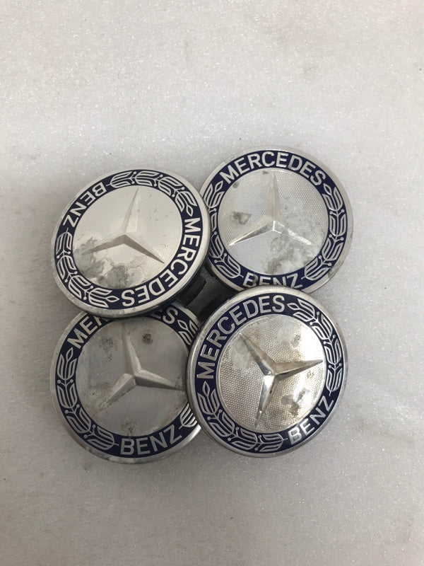 Set of 4 Mercedes 75MM Classic Dark Blue Wheel Center Hub Caps AMG 9e7598d3