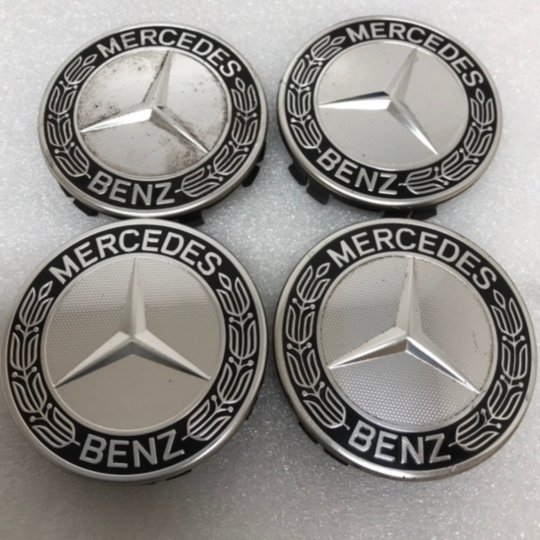 Set of 4 Mercedes 75MM Classic Dark Blue Wheel Center Hub Caps e796ba03