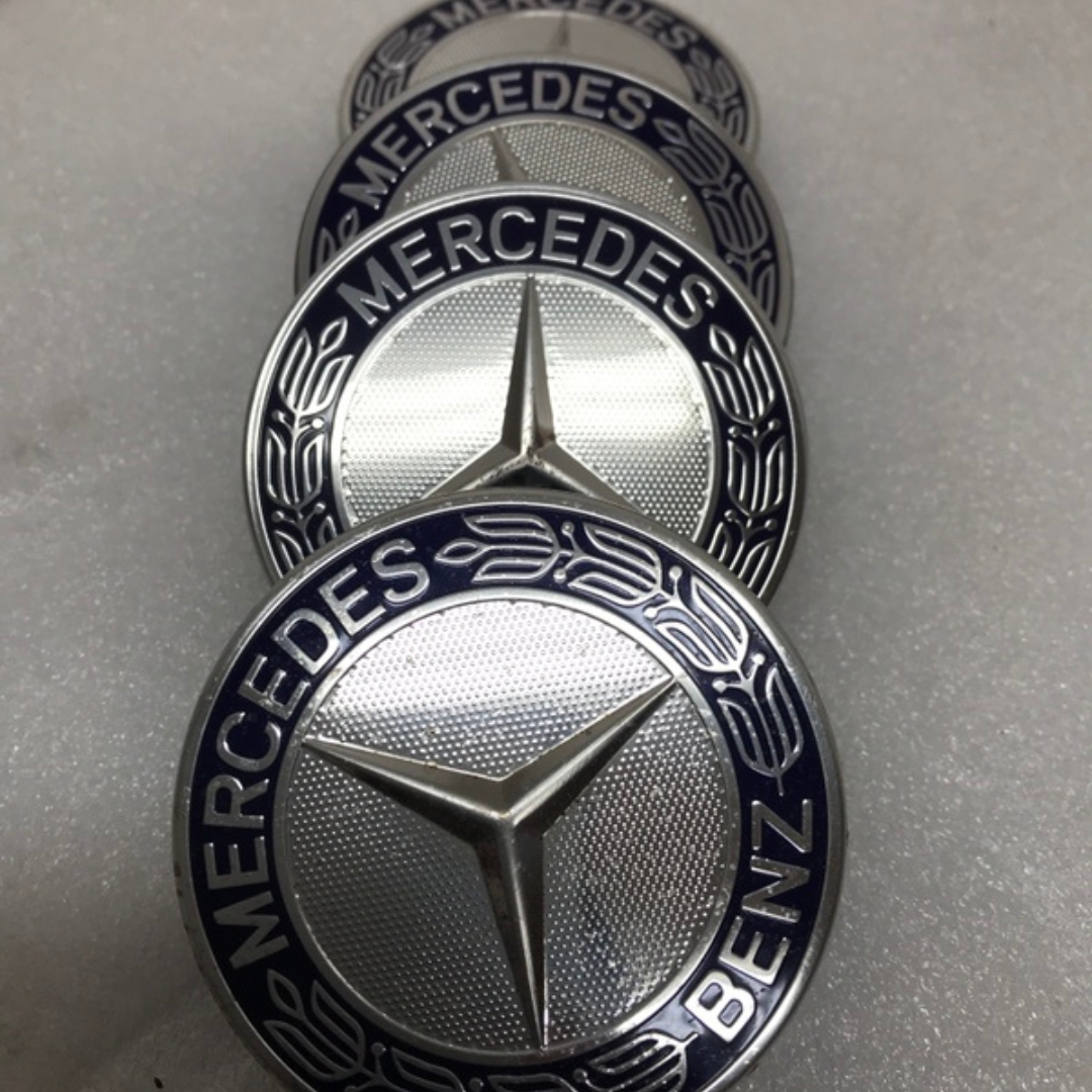 Set of 4 Mercedes 75MM Classic Dark Blue Wheel Center Hub Caps f364e4a5
