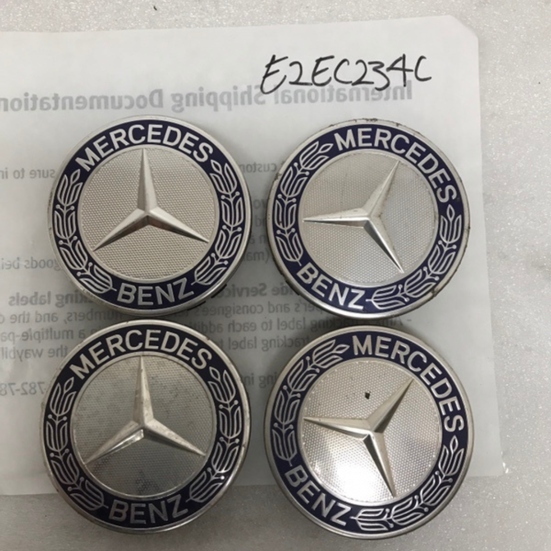 Set of 4 Mercedes-Benz 75MM Classic Dark Blue Wheel Center Caps e2ec234c