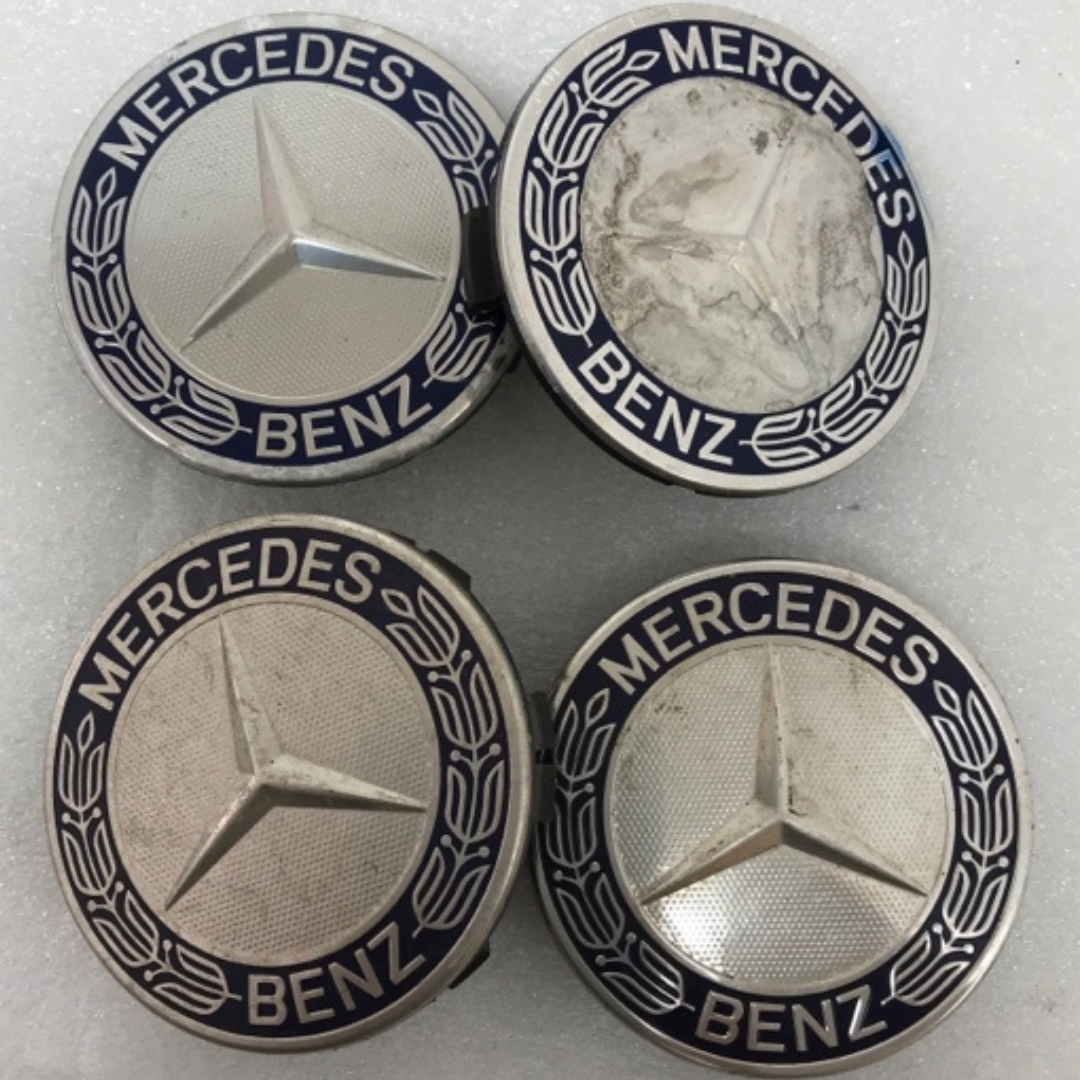 Set of 4 Mercedes 75MM Classic Dark Blue Wheel Center Hub Caps AMG a307ccc4
