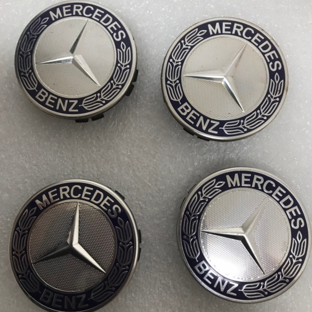 Set of 4 Mercedes 75MM Classic Dark Blue Wheel Center Hub Caps AMG d310b681