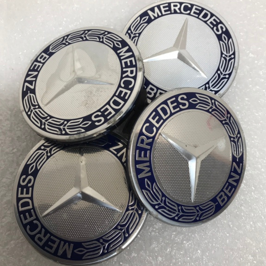 Set of 4 Mercedes 75MM Classic Dark Blue Wheel Center Hub Caps AMG b3a8998e