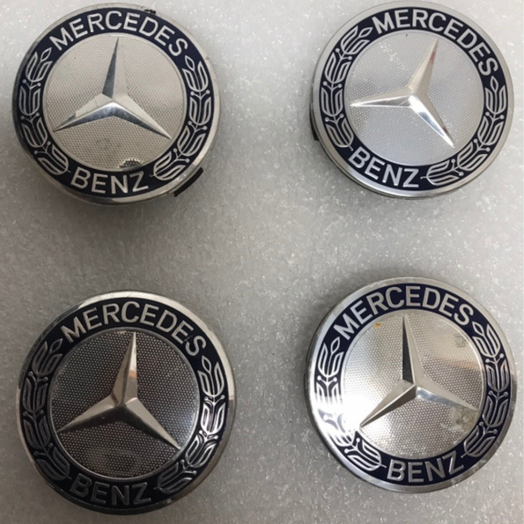 Set of 4 Mercedes-Benz 75MM Classic Dark Blue Wheel Center Hub Caps AMG 2062f474