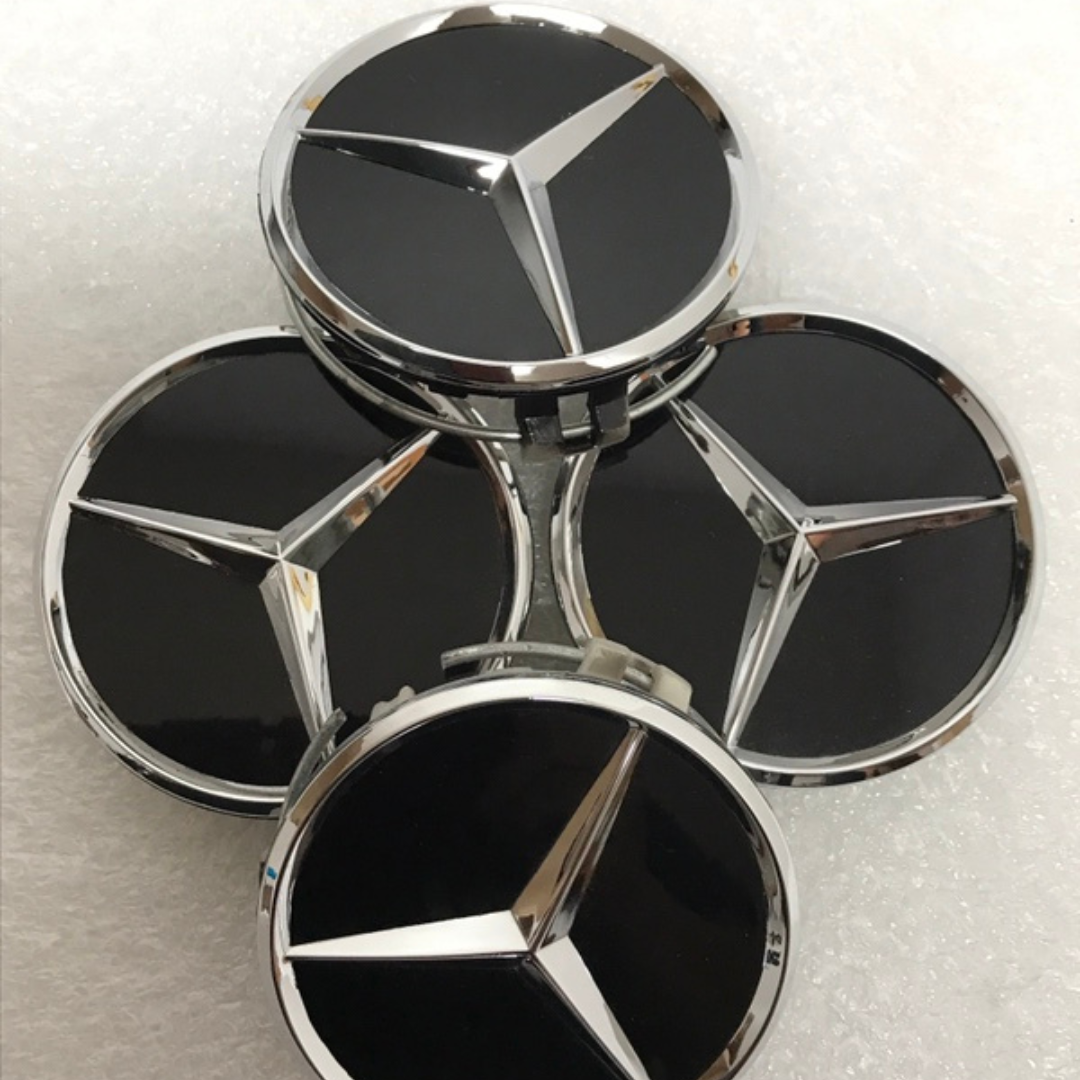 Set of 4 Mercedes-Benz Matte Black Wheel Center Hub Caps 75mm 17b4f4dc