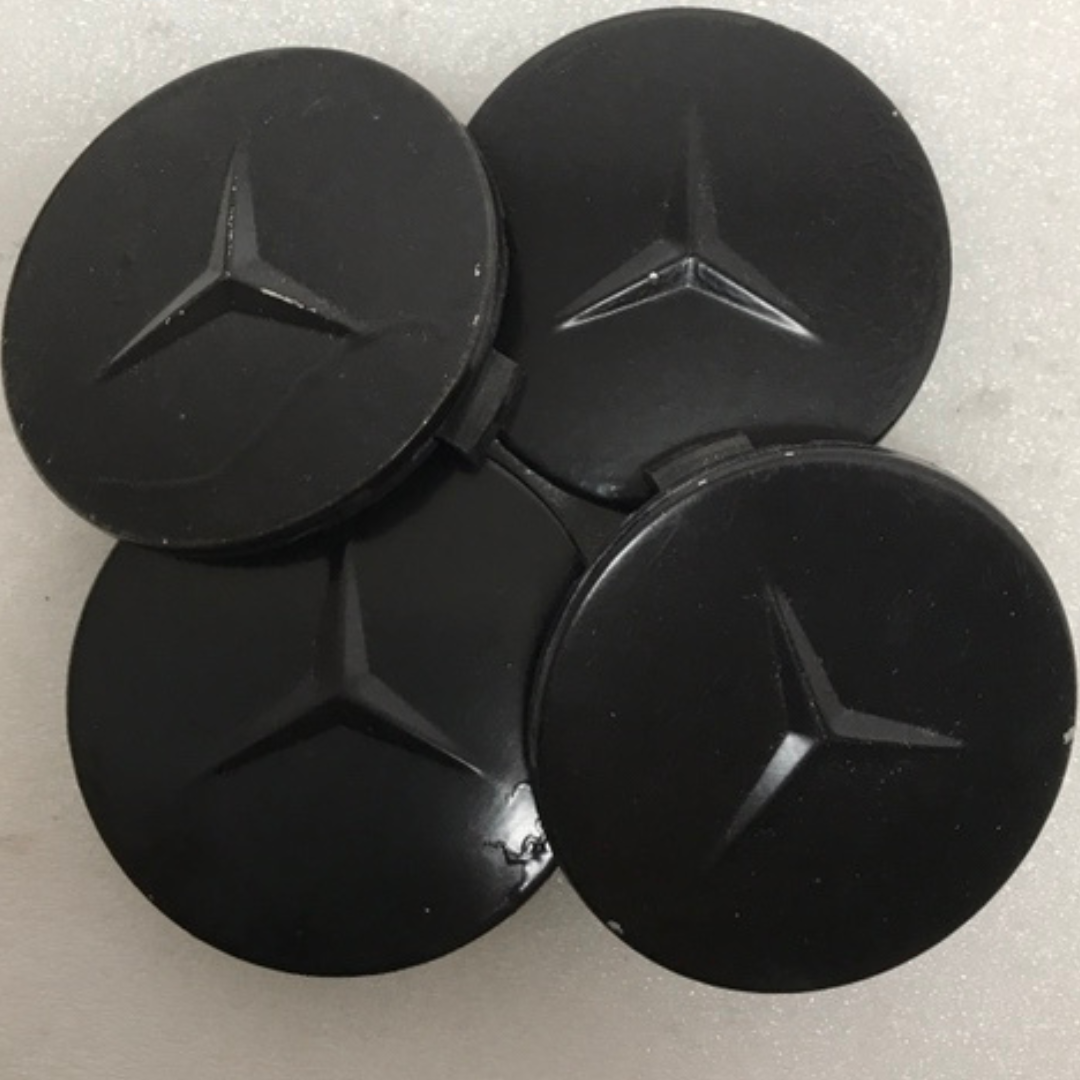 Set of 4 Mercedes 75MM Center Hub Caps AMG Black A1714000025 fad24def