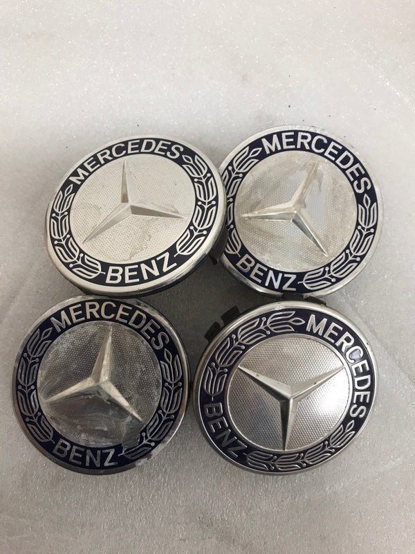 Set of 4 Mercedes 75MM Classic Dark Blue Wheel Center Hub Caps 950db973