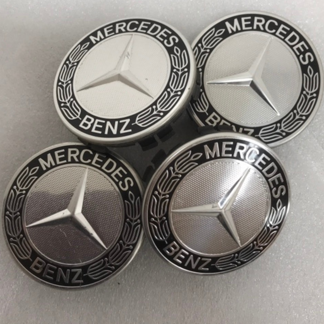 Set of 4 Mercedes 75MM Classic Dark Blue Wheel Center Hub Caps AMG 40db75c9