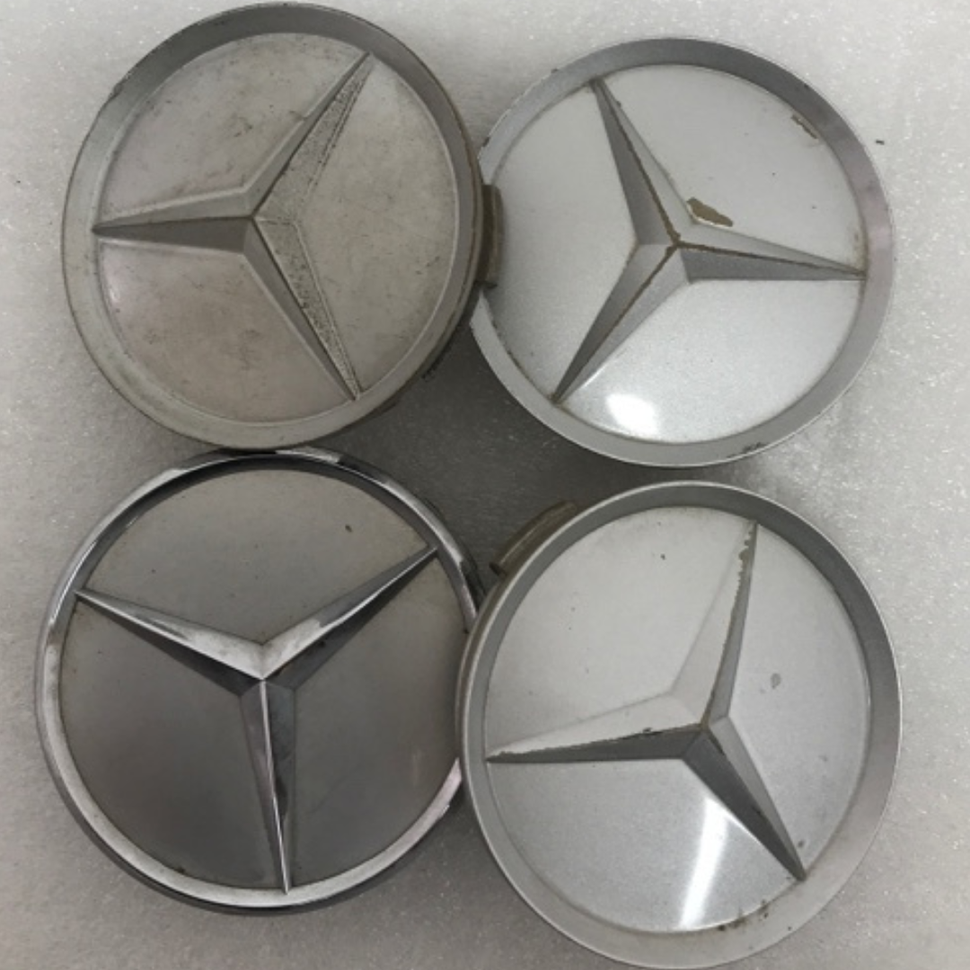 Set of 4 Mercedes-Benz Silver Wheel Center Hub Caps 75mm d14454d2
