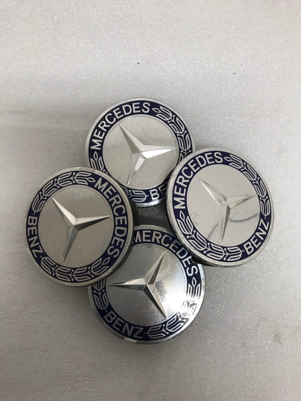 Set of 4 Mercedes 75MM Classic Dark Blue Wheel Center Hub Caps 8fd58d8e