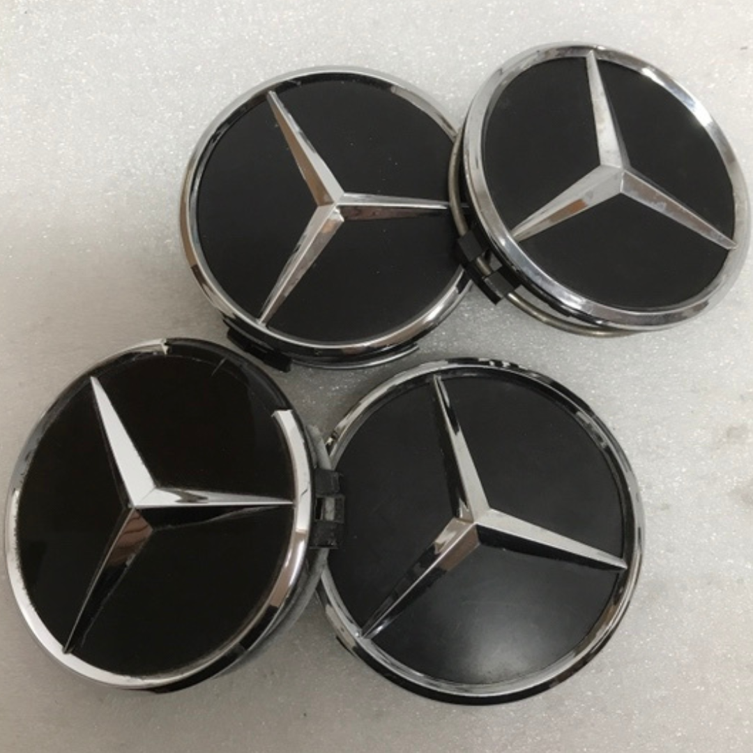Set of 4 Mercedes-Benz Matte Black Wheel Center Hub Caps 75mm 55132ab6