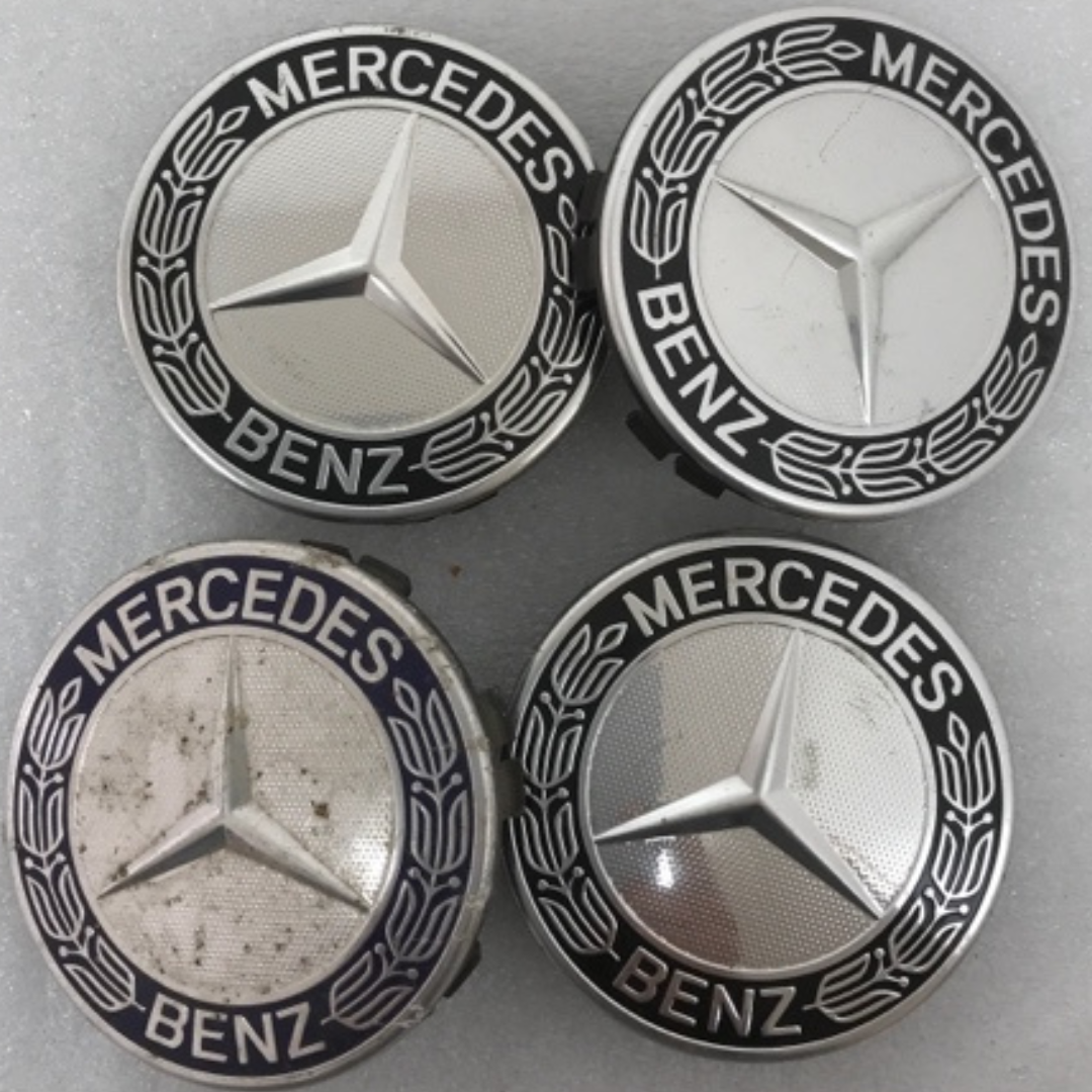 Set of 4 Mercedes 75MM Classic Dark Blue Wheel Center Hub Caps AMG 5f0265b0