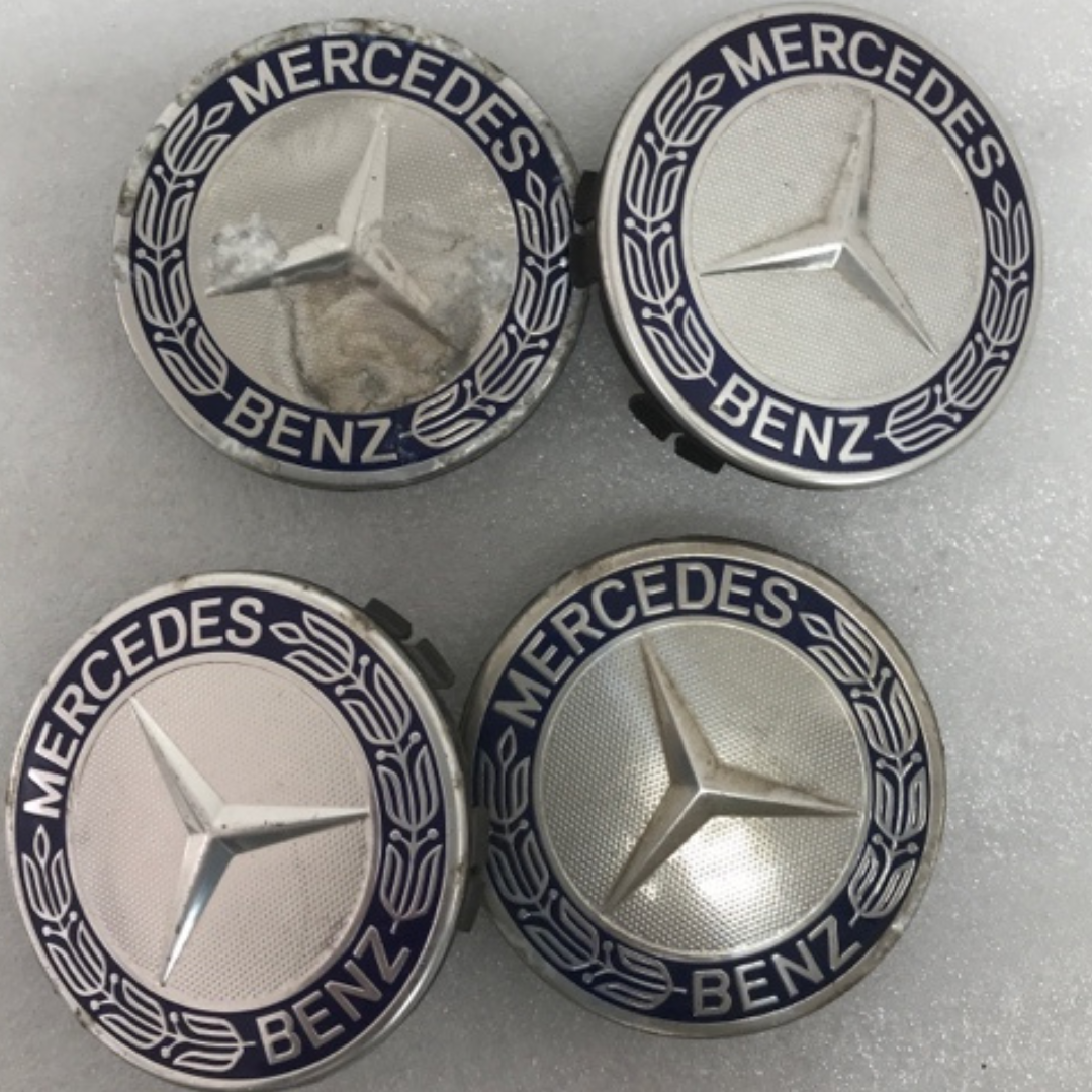 Set of 4 Mercedes 75MM Classic Dark Blue Wheel Center Hub Caps AMG dc6f8fd5