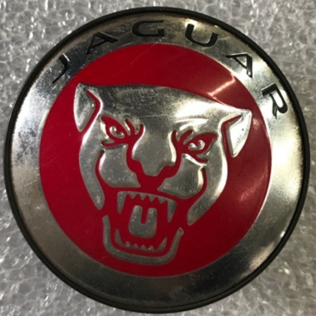 Set of 4 Jaguar Center Cap PA6-M20-GF10 Red Logo f76d2c5d