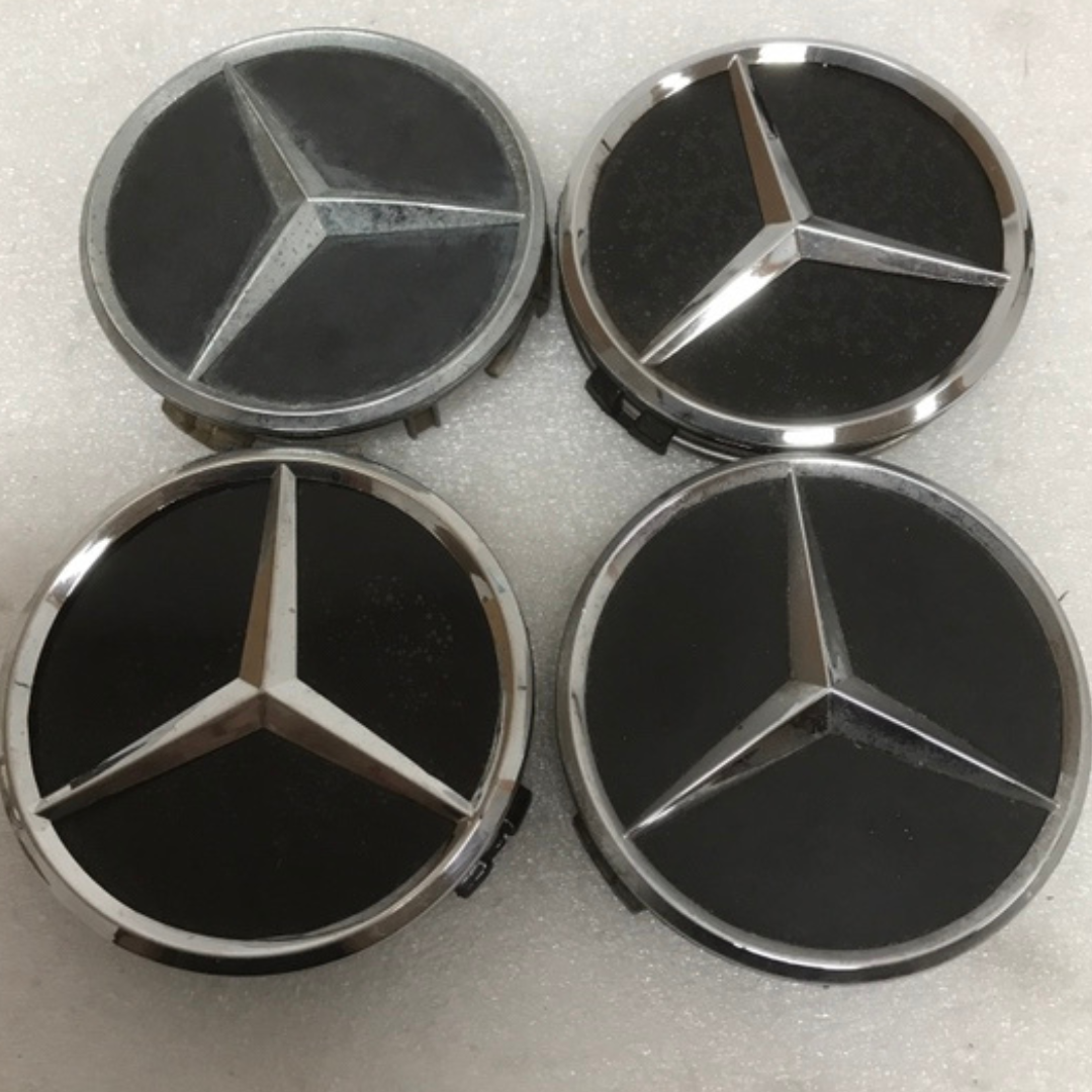 Set of 4 Mercedes-Benz Matte Black Wheel Center Hub Caps 3d7e8d07