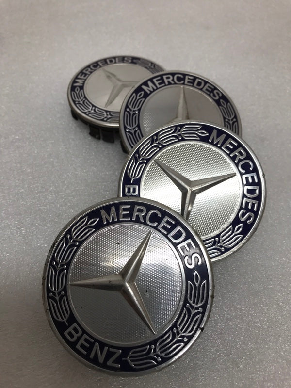 Set of 4 Mercedes 75MM Classic Dark Blue Wheel Center Hub Caps fffa699d