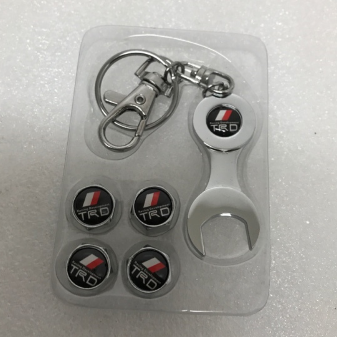 Set of 4 Universal TRD Wheel Air Stem Valve Cap with key 560ff89c