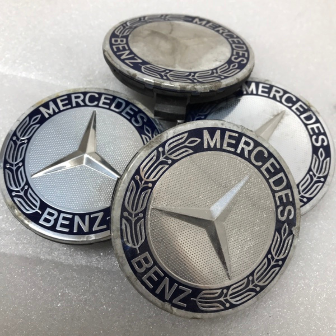 Set of 4 Mercedes 75MM Classic Dark Blue Wheel Center Hub Caps ac5c8b23