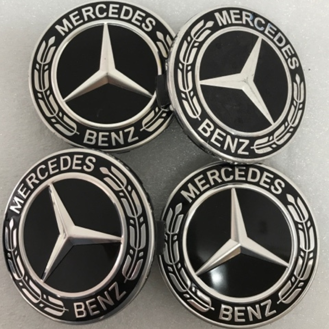 Set of 4 Mercedes-Benz Black Wheel Center Caps 75MM A1714000025 98b5d00A