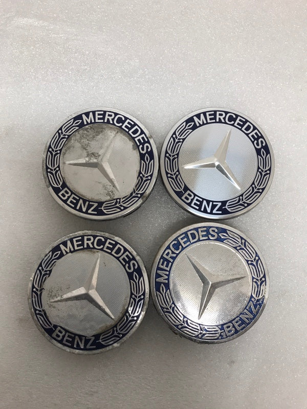 Set of 4 Mercedes 75MM Classic Dark Blue Wheel Center Hub Caps 023ee202