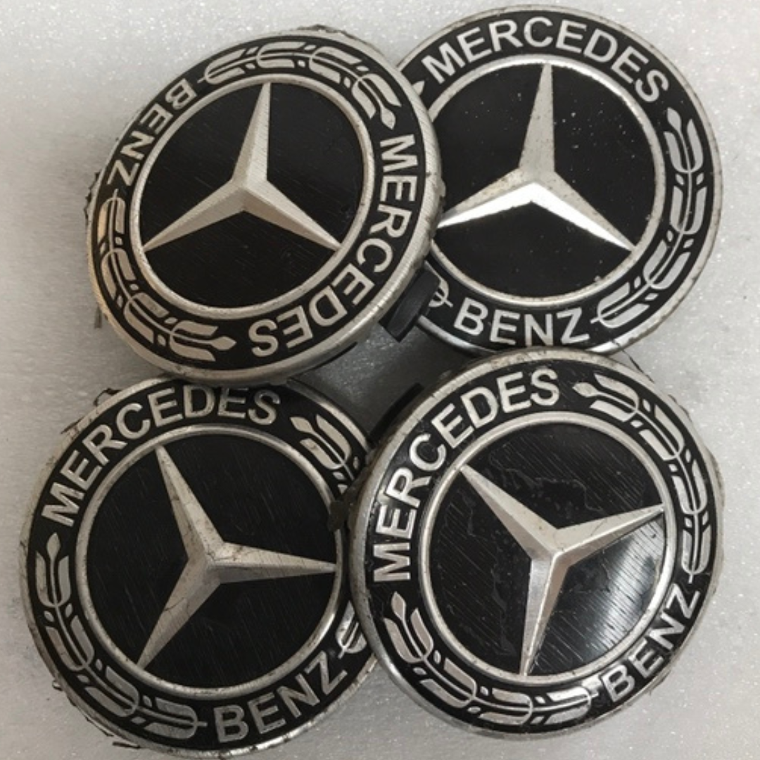 Set of 4 Mercedes-Benz Black Wheel Center Caps 75MM A1714000025 df614877