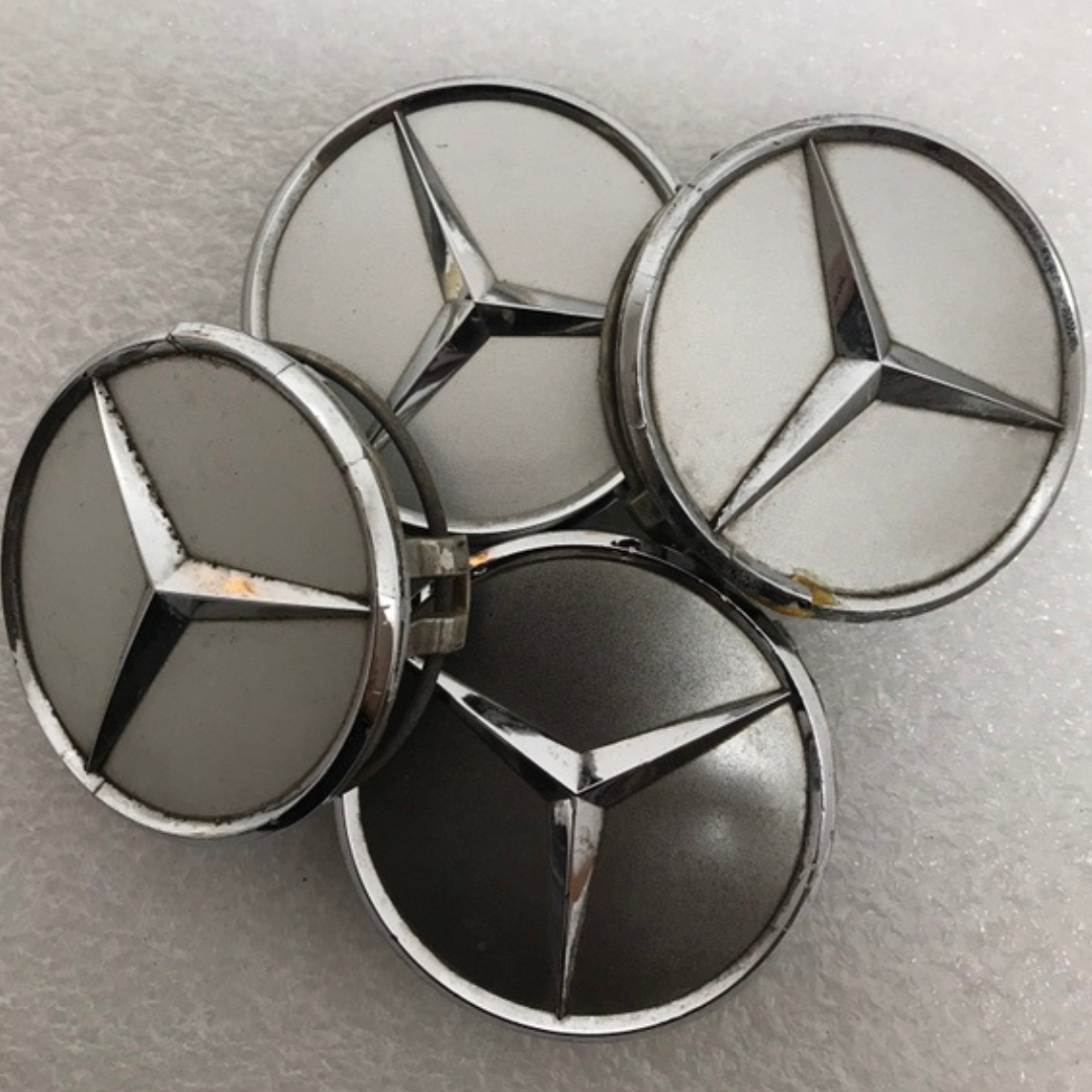 Set of 4 Mercedes-Benz Silver Wheel Center Hub Caps 75mm 23fc508f