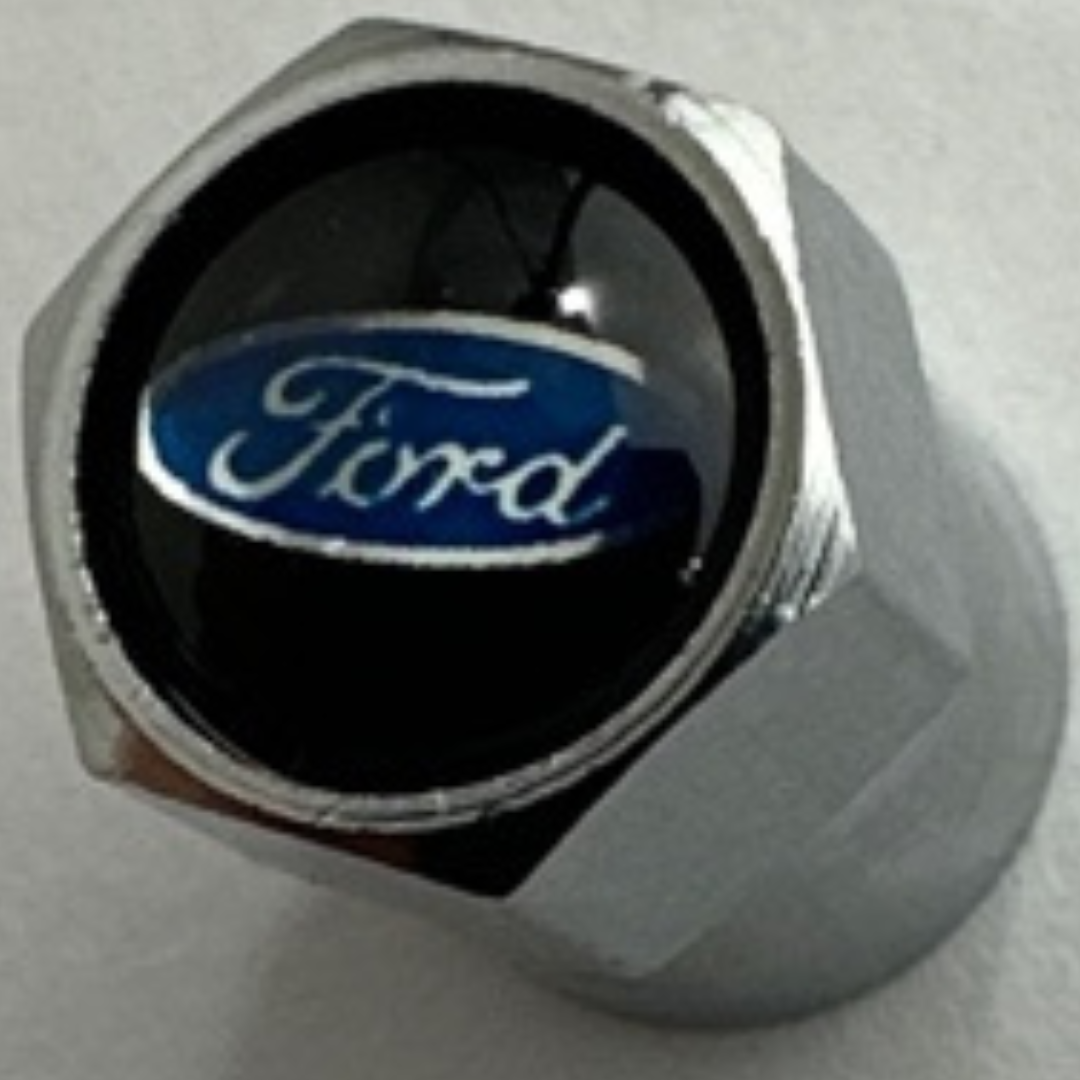 Set of 4 Universal Ford Silver Wheel Stem Air Valve Caps ab476cfa
