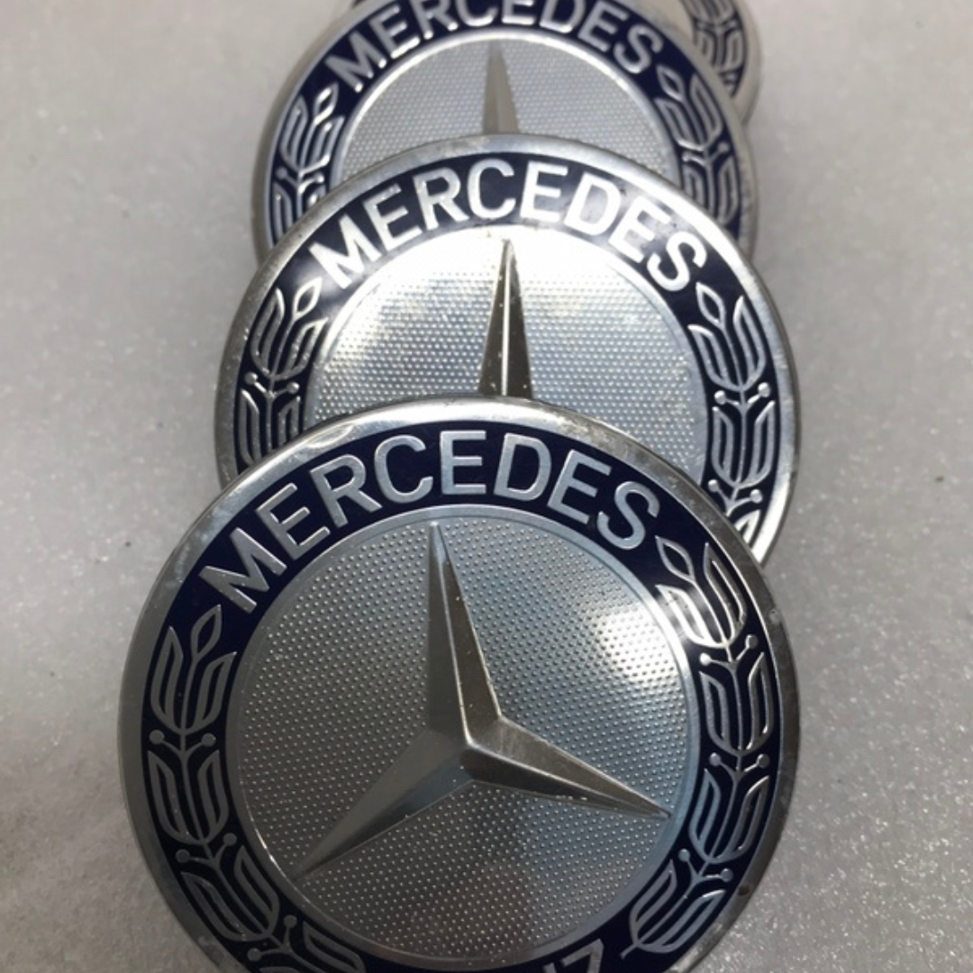 Set of 4 Mercedes 75MM Classic Dark Blue Wheel Center Hub Caps 89f014db