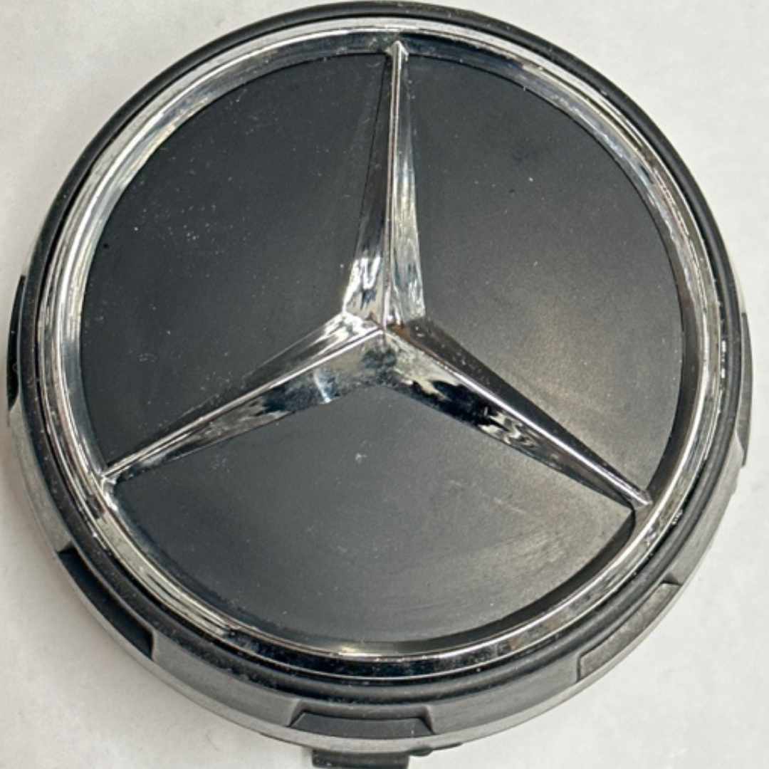Set of 4 Mercedes Wheel Center Cap Black & Chrome 75 mm A0004000900 1aec94cd