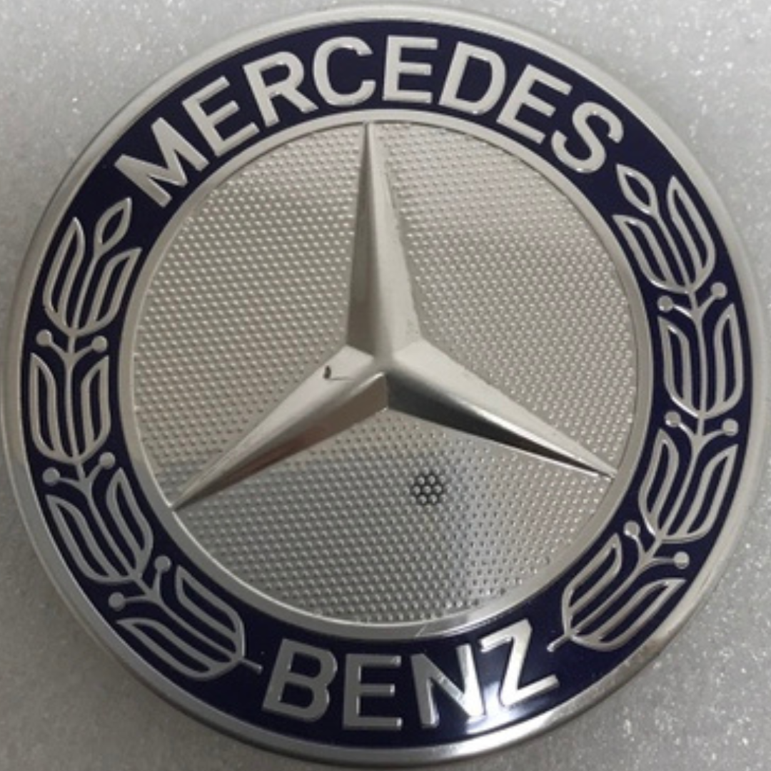 Set of 4 Mercedes 75MM Classic Dark Blue Wheel Center Hub Caps a25fe1cd
