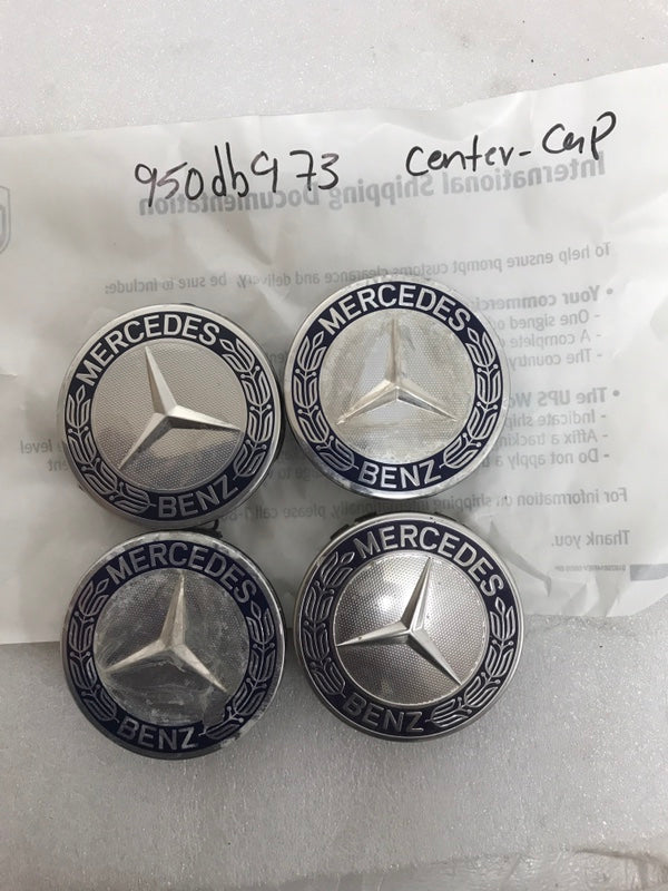 Set of 4 Mercedes 75MM Classic Dark Blue Wheel Center Hub Caps 950db973