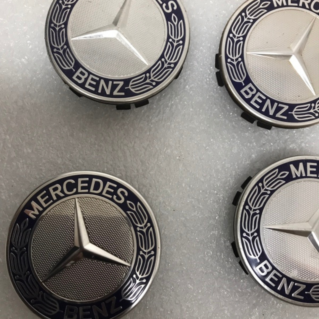 Set of 4 Mercedes 75MM Classic Dark Blue Wheel Center Hub Caps AMG d310b681