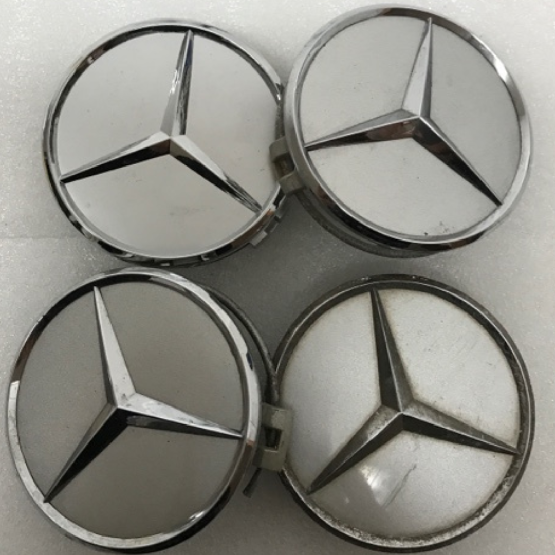 4x for Mercedes-Benz Silver Wheel Center Hub Caps 75mm c20bfc2a
