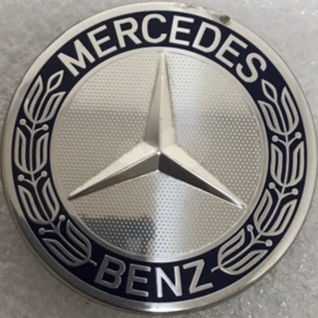Set of 4 Mercedes 75MM Classic Dark Blue Wheel Center Caps AMG Wreath 46259a2e