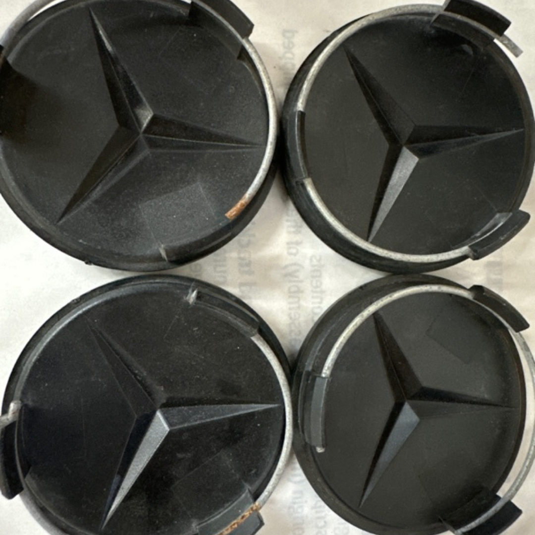 Set of 4 Mercedes-Benz Wheel Center Cap Matte Black 015ddbc3