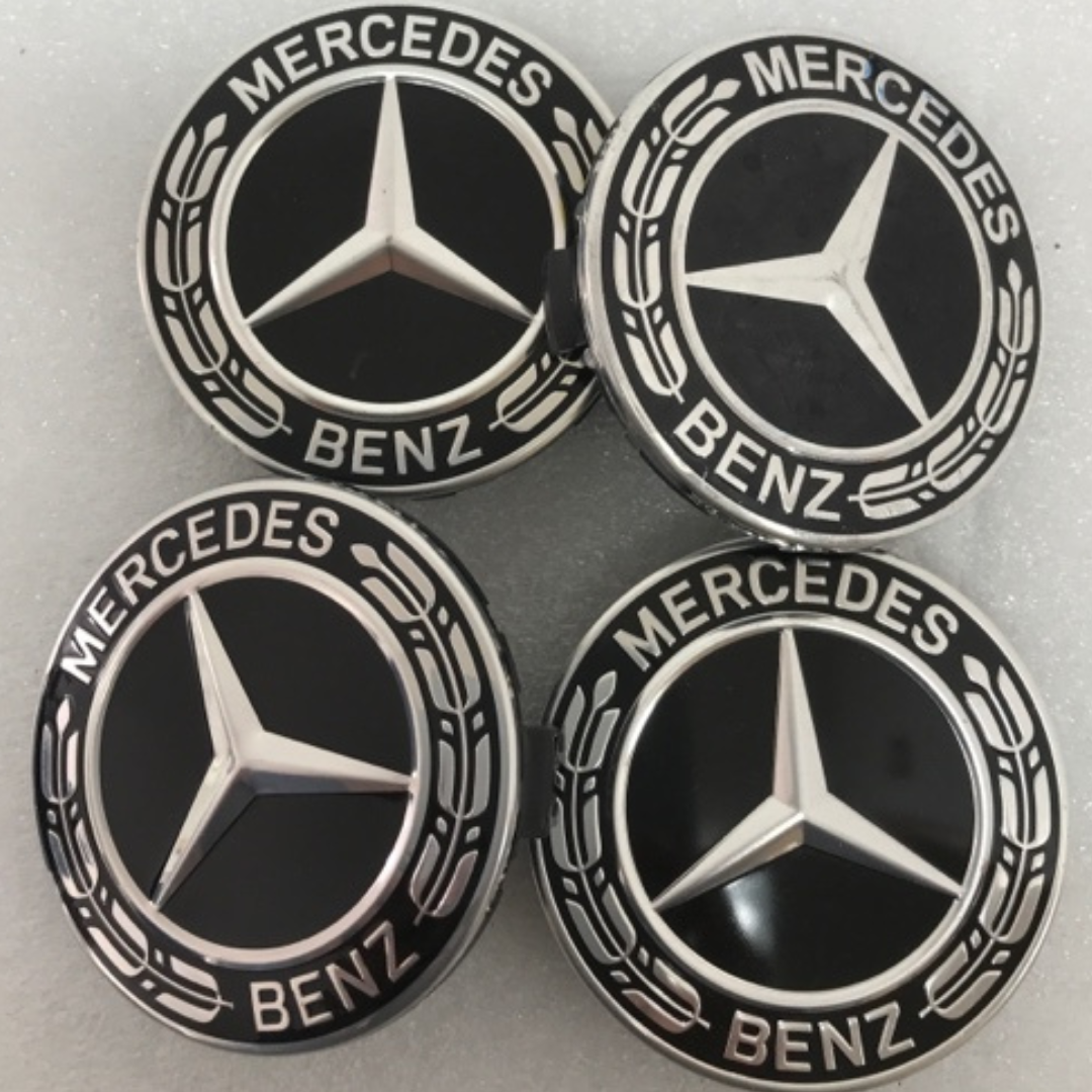 Set of 4 Mercedes-Benz Black Wheel Center Caps 75MM A1714000025 98b5d00A