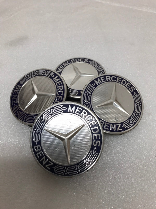 Set of 4 Mercedes 75MM Classic Dark Blue Wheel Center Hub Caps fffa699d