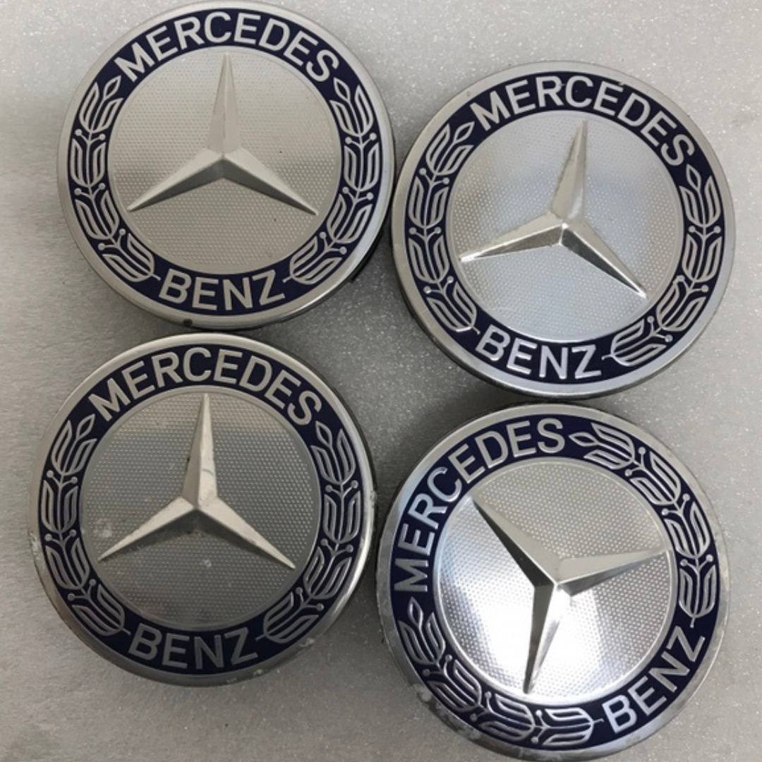 Set of 4 Mercedes 75MM Classic Dark Blue Wheel Center Hub Caps 82136df1
