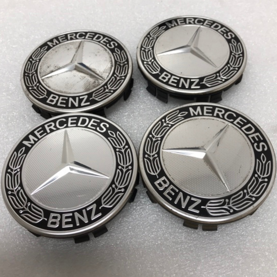 Set of 4 Mercedes 75MM Classic Dark Blue Wheel Center Hub Caps e796ba03