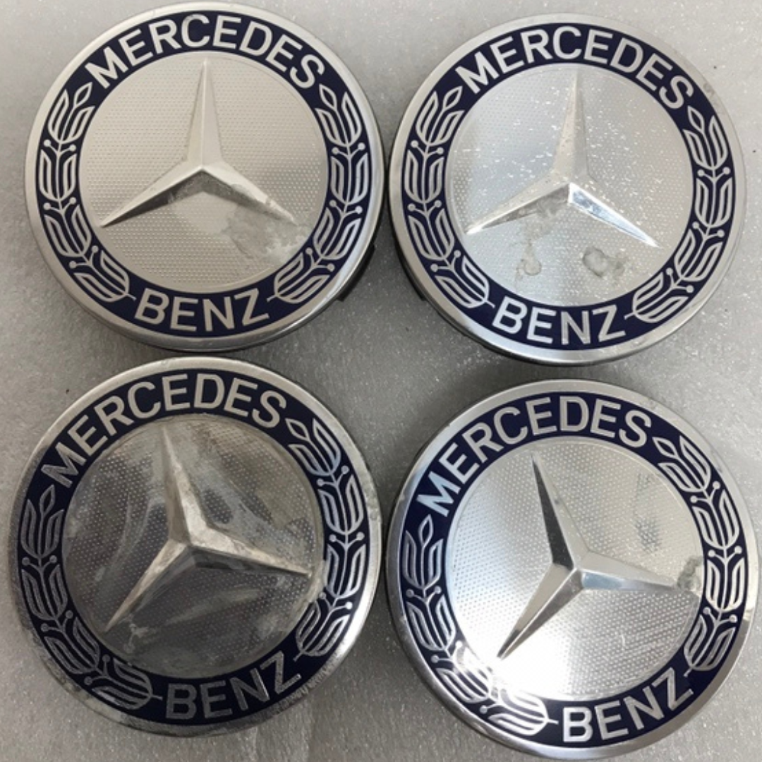 Set of 4 Mercedes 75MM Classic Dark Blue Wheel Center Hub Caps 98f7726b