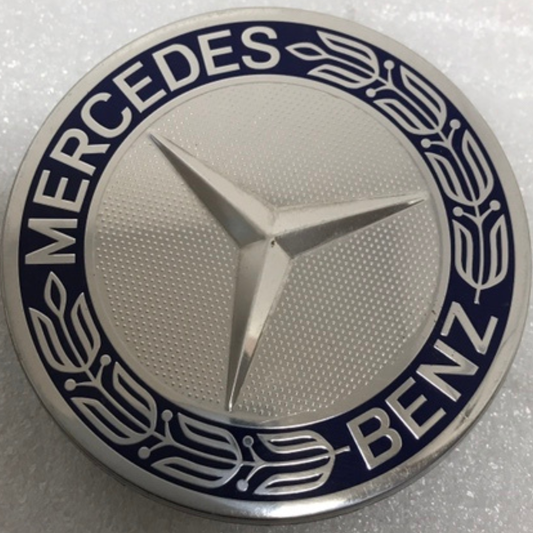 Set of 4 Mercedes 75MM Classic Dark Blue Wheel Center Hub Caps dd09cfab