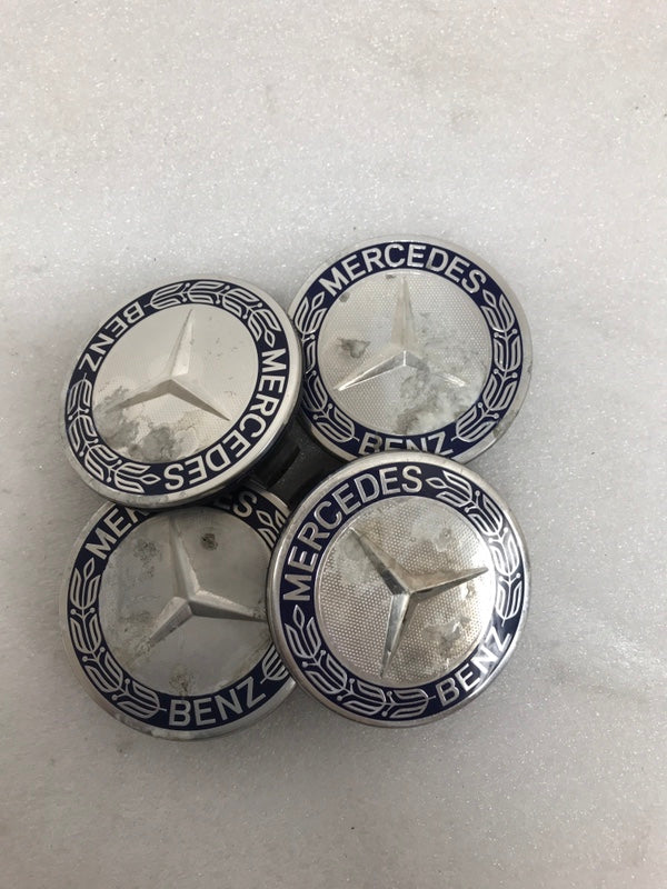 Set of 4 Mercedes 75MM Classic Dark Blue Wheel Center Hub Caps AMG 9e7598d3
