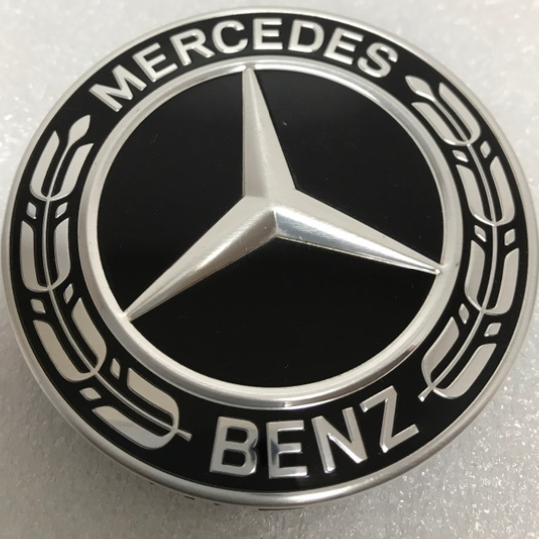 Set of 4 Mercedes-Benz Wheel Center Caps 75mm Classic Black d8e86b2f