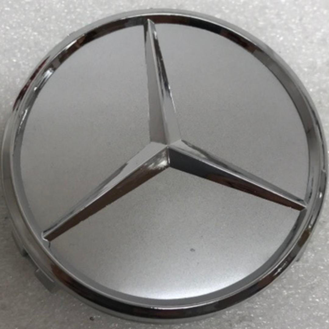 Mercedes-Benz Silver Wheel Center Hub Caps 7530cc26