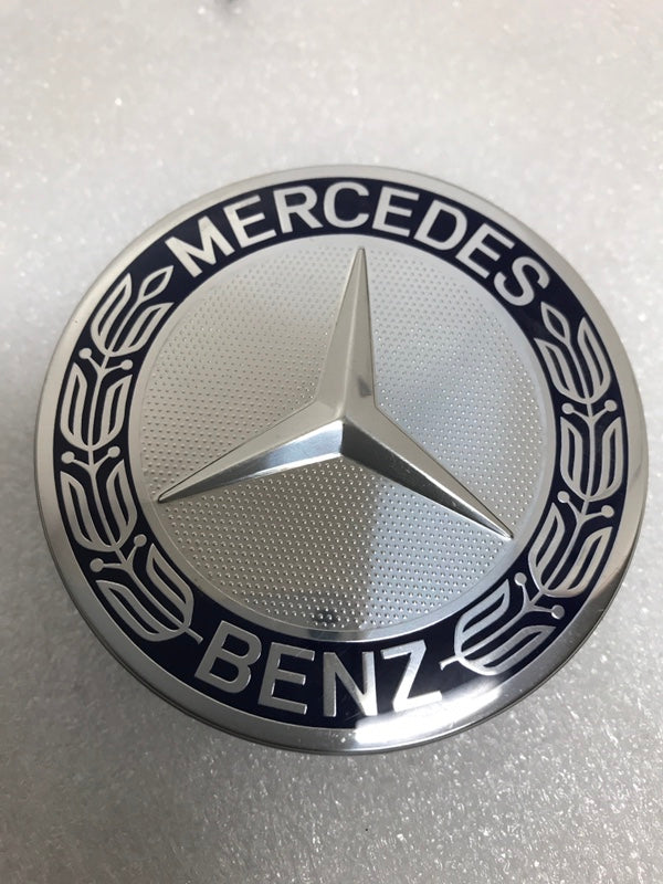 Set of 4 Mercedes 75MM Classic Dark Blue Wheel Center Hub Caps a7e29872