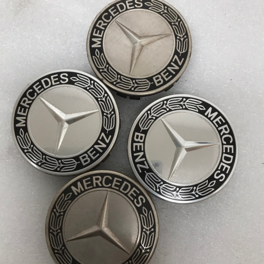 Set of 4 Mercedes 75MM Classic Dark Blue Wheel Center Hub Caps c2c798ed