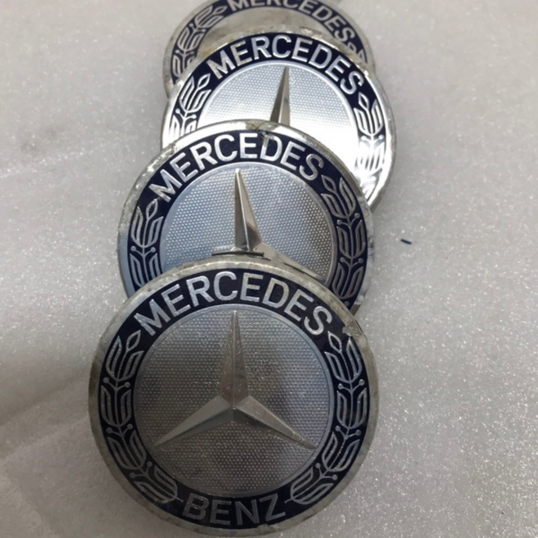Set of 4 Mercedes 75MM Classic Dark Blue Wheel Center Hub Caps ac5c8b23