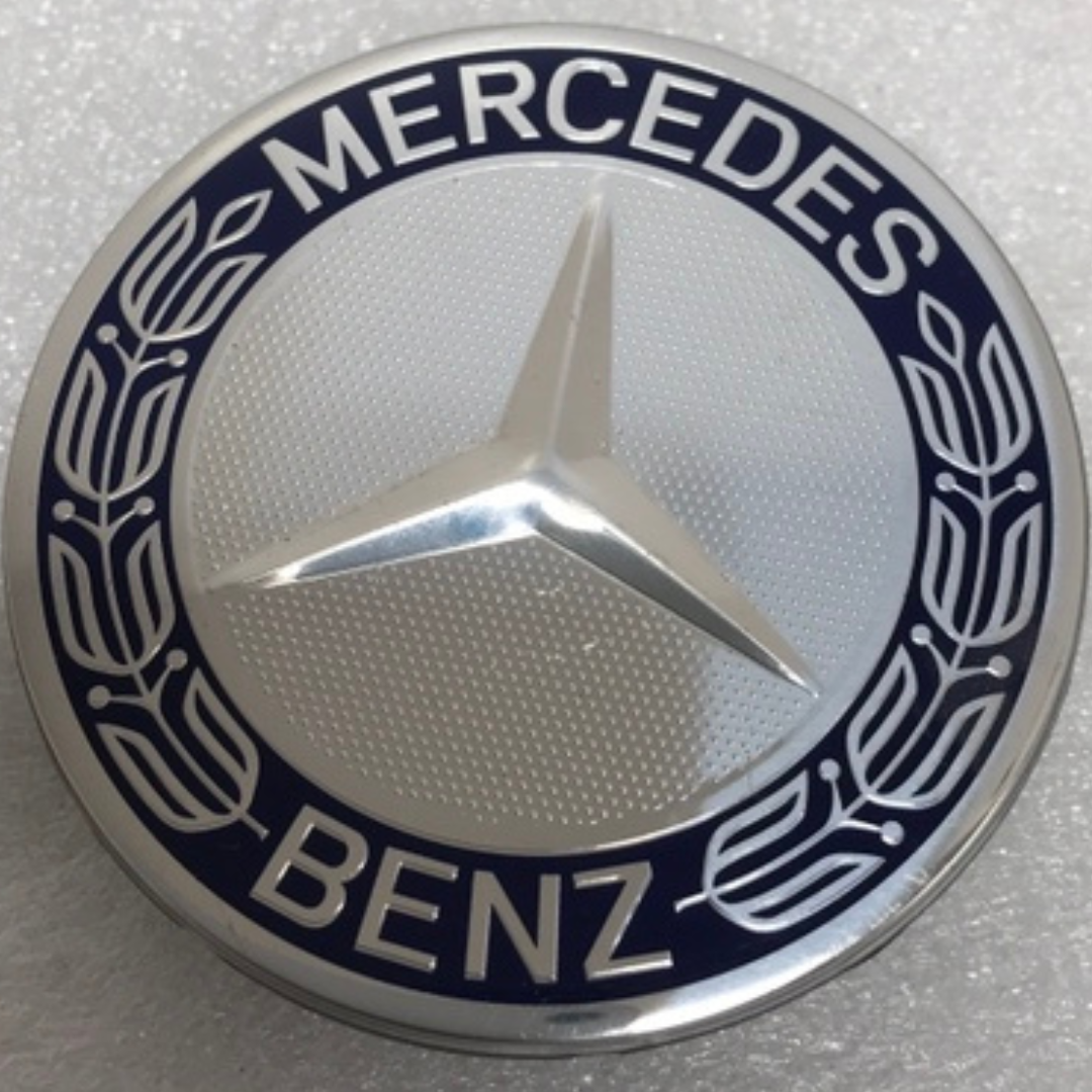 Set of 4 Mercedes 75MM Classic Dark Blue Wheel Center Hub Caps 8a7166a5